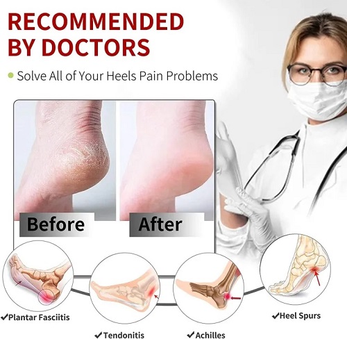 Silicone Heel Protector, Heel Cushion, Heel Pads,Gel Heel Cups(2 Pieces), for Plantar Fasciitis,Blister, Cracked Foot, Bone Spur Relief,Heel Pain, - Image 3
