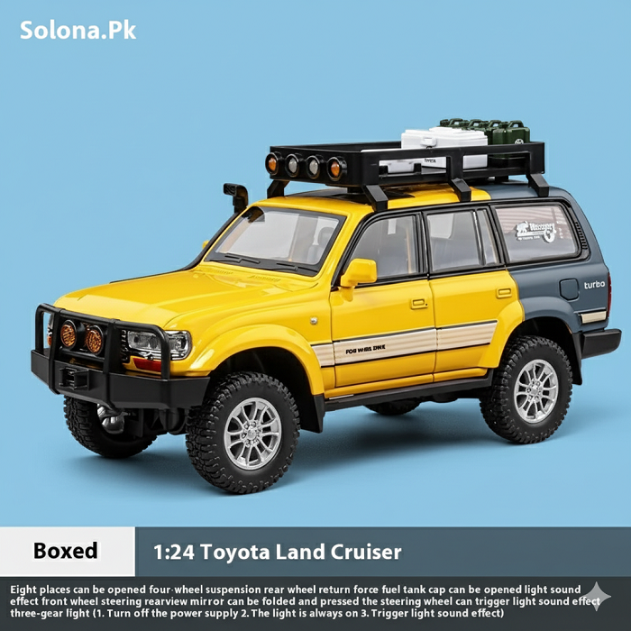 1/24 Toyota Land Cruiser LC80 Advanture Camping SUV Toy Car Diecast Model - Image 4