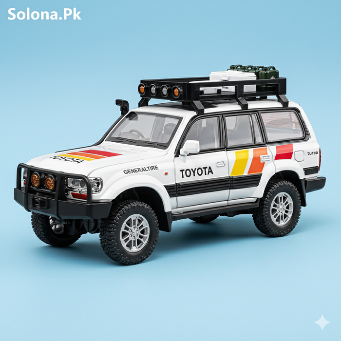 1/24 Toyota Land Cruiser LC80 Advanture Camping SUV Toy Car Diecast Model
