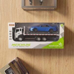 Diecast Tow Truck With Nissan Skyline GTR Model-Blue 1:32Scale